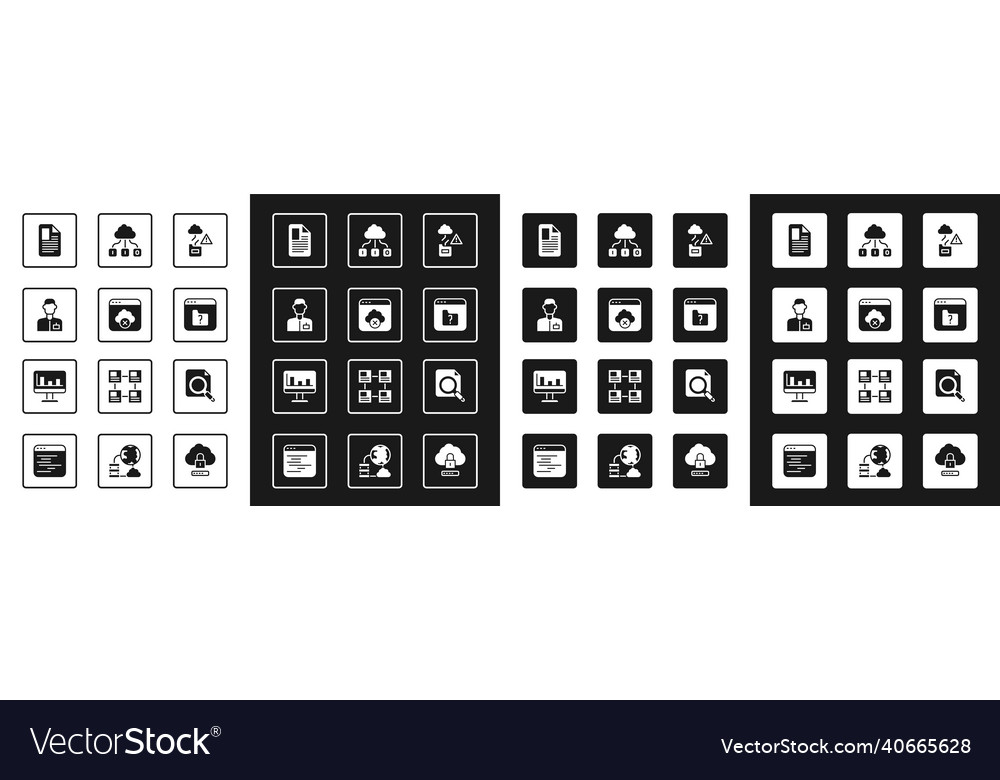 Set cloud technology data transfer failed access vector image Set cloud technology data transfer failed access