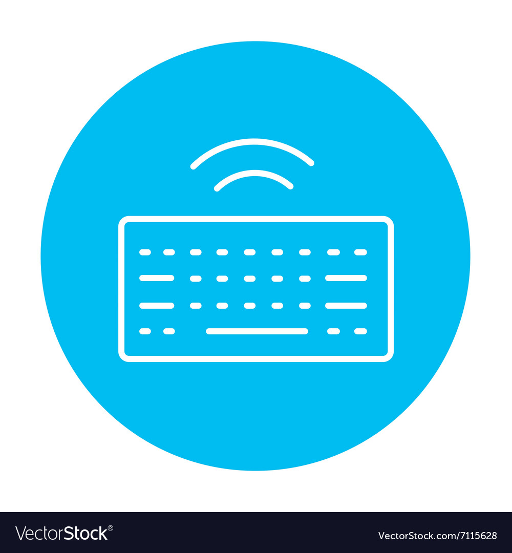 Wireless keyboard line icon