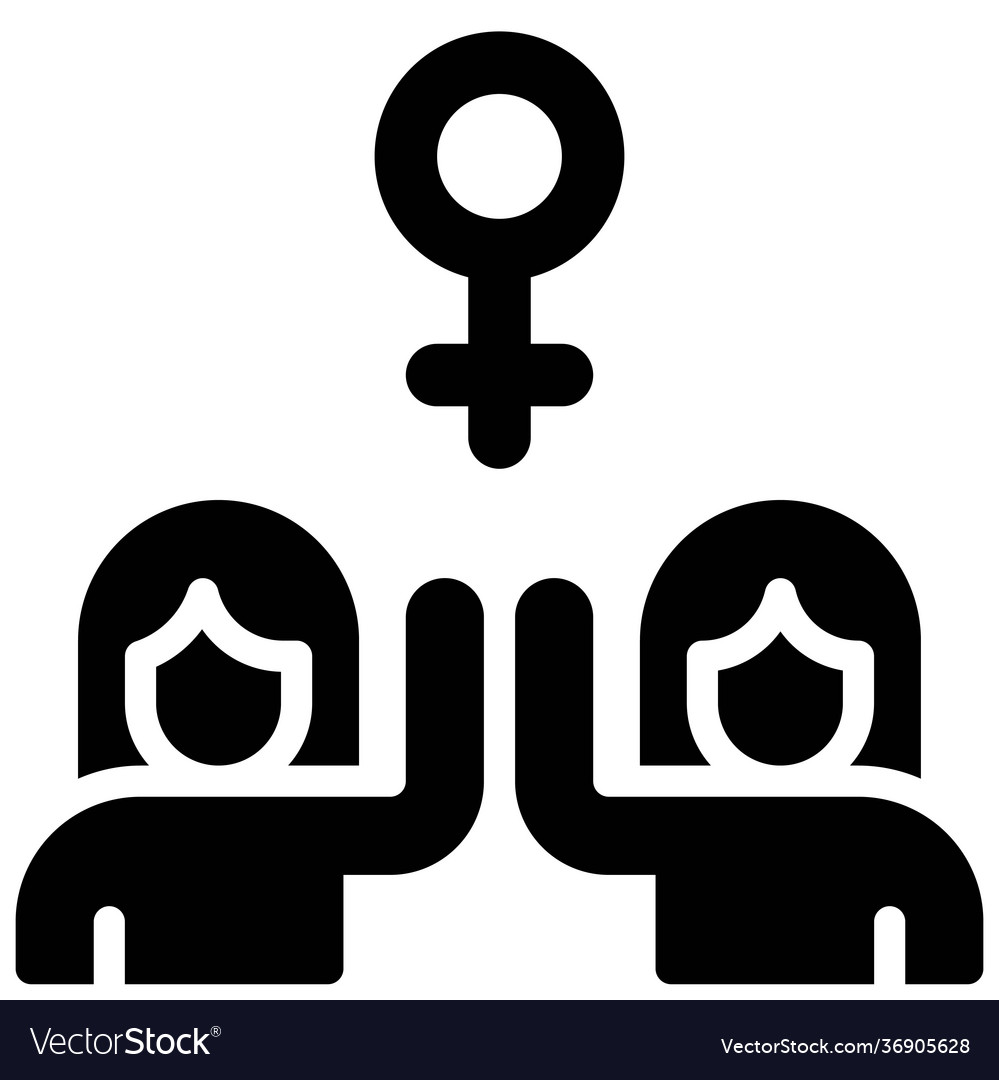 Women doing high five icon feminism related