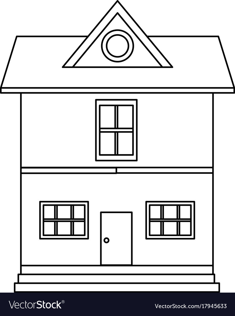 Beautiful house building isolated icon Royalty Free Vector