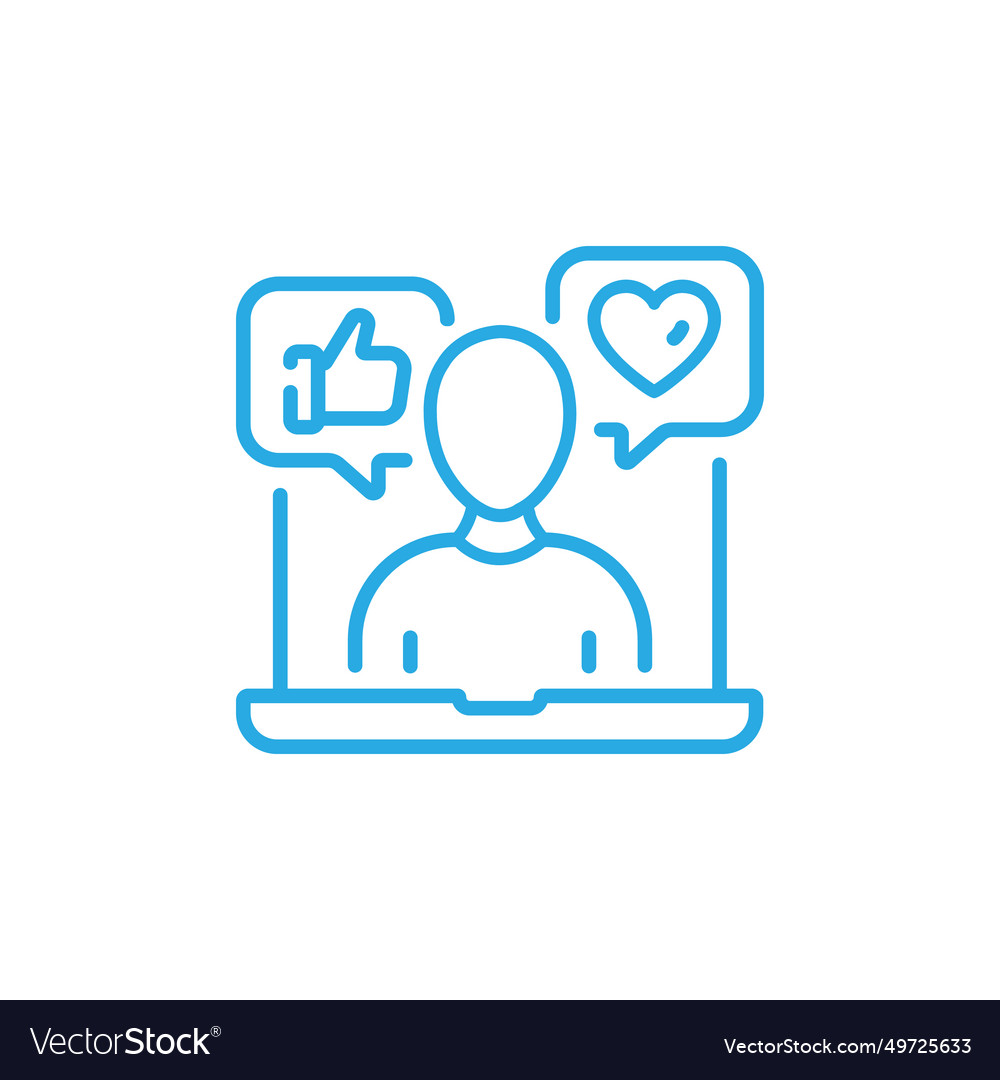 Blaue Social Media Fachlinie Kunstikone vector image Blaue Social Media Fachlinie Kunstikone