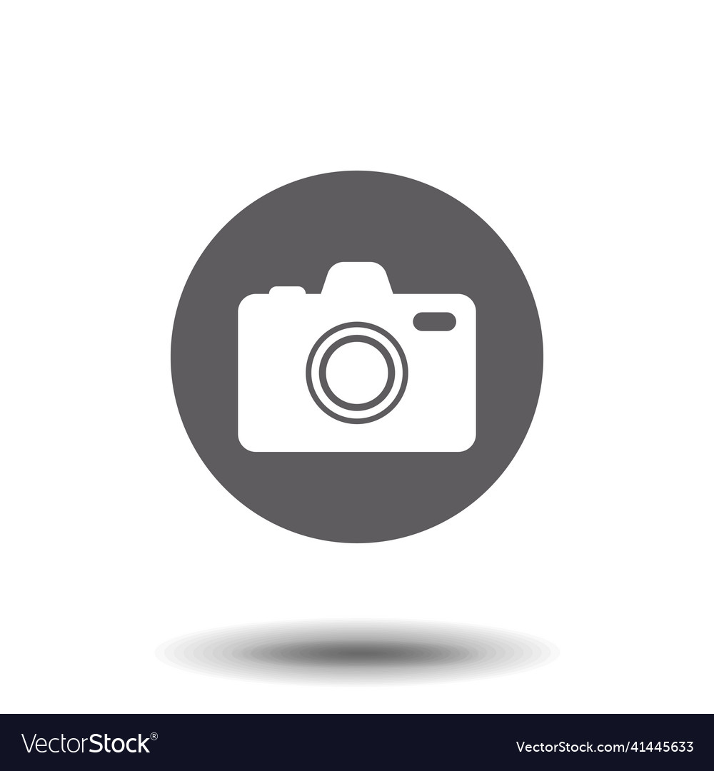 Camera icon flat photo isolated modern vector image Camera icon flat photo isolated modern