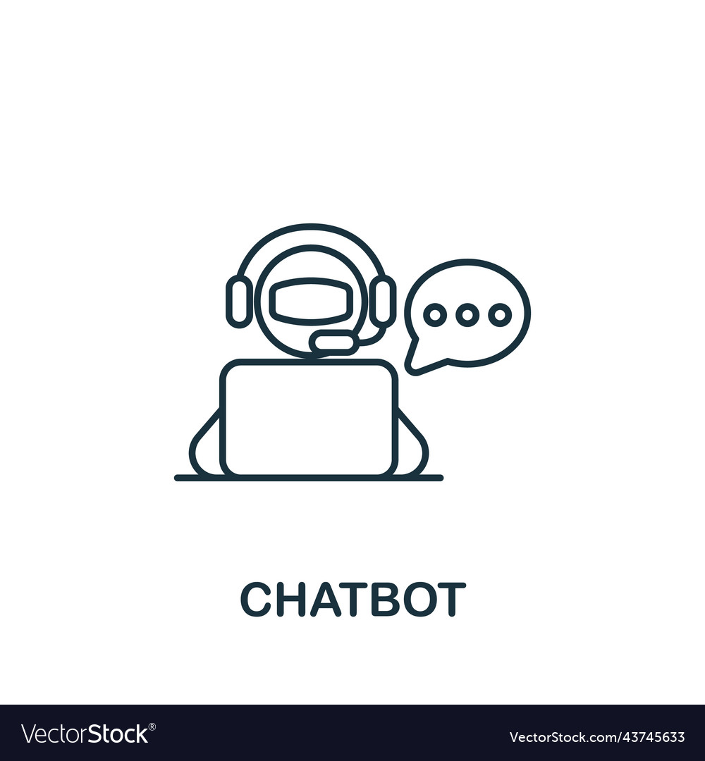 Chatbot icon line simple streaming vector image Chatbot icon line simple streaming