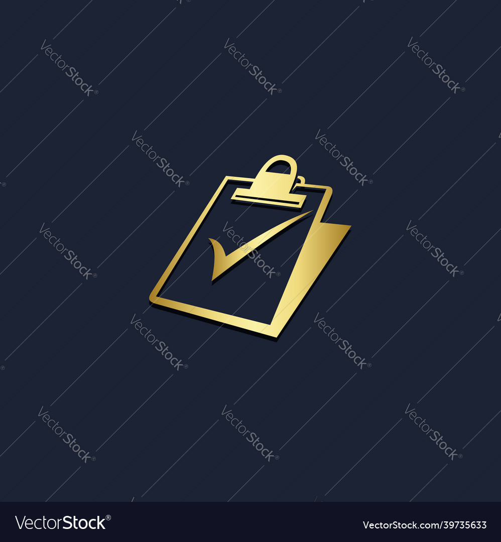 Check mark board gold logo