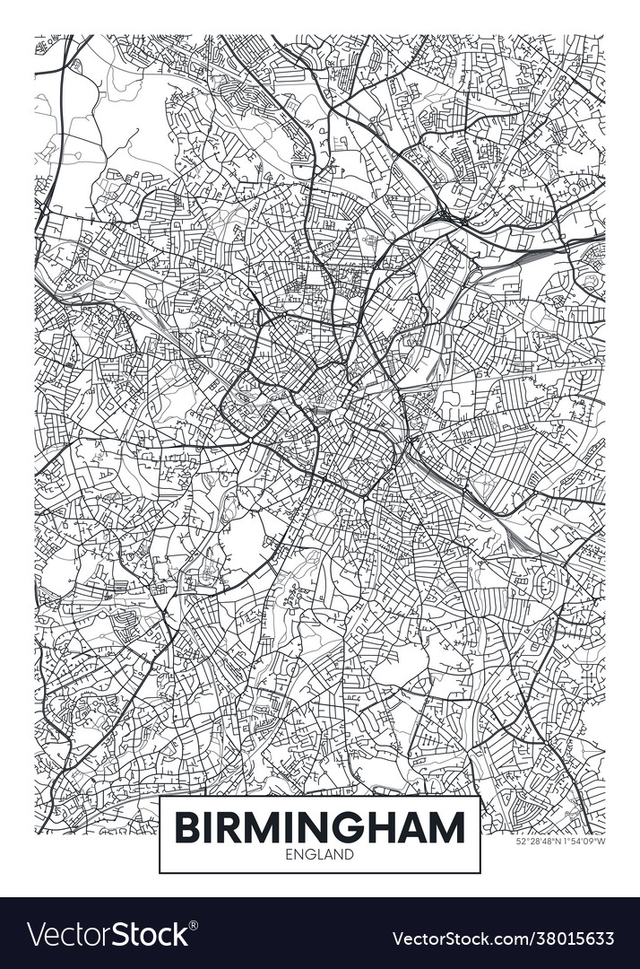 City map birmingham travel poster design