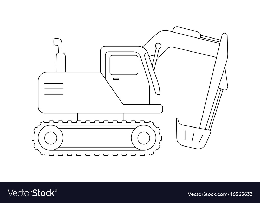 Construction excavation icon outline Royalty Free Vector