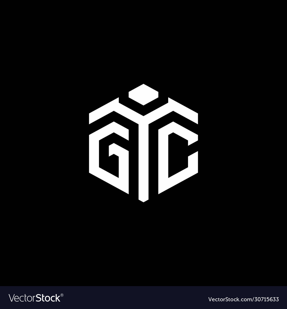 Gc monogram logo with abstract hexagon style