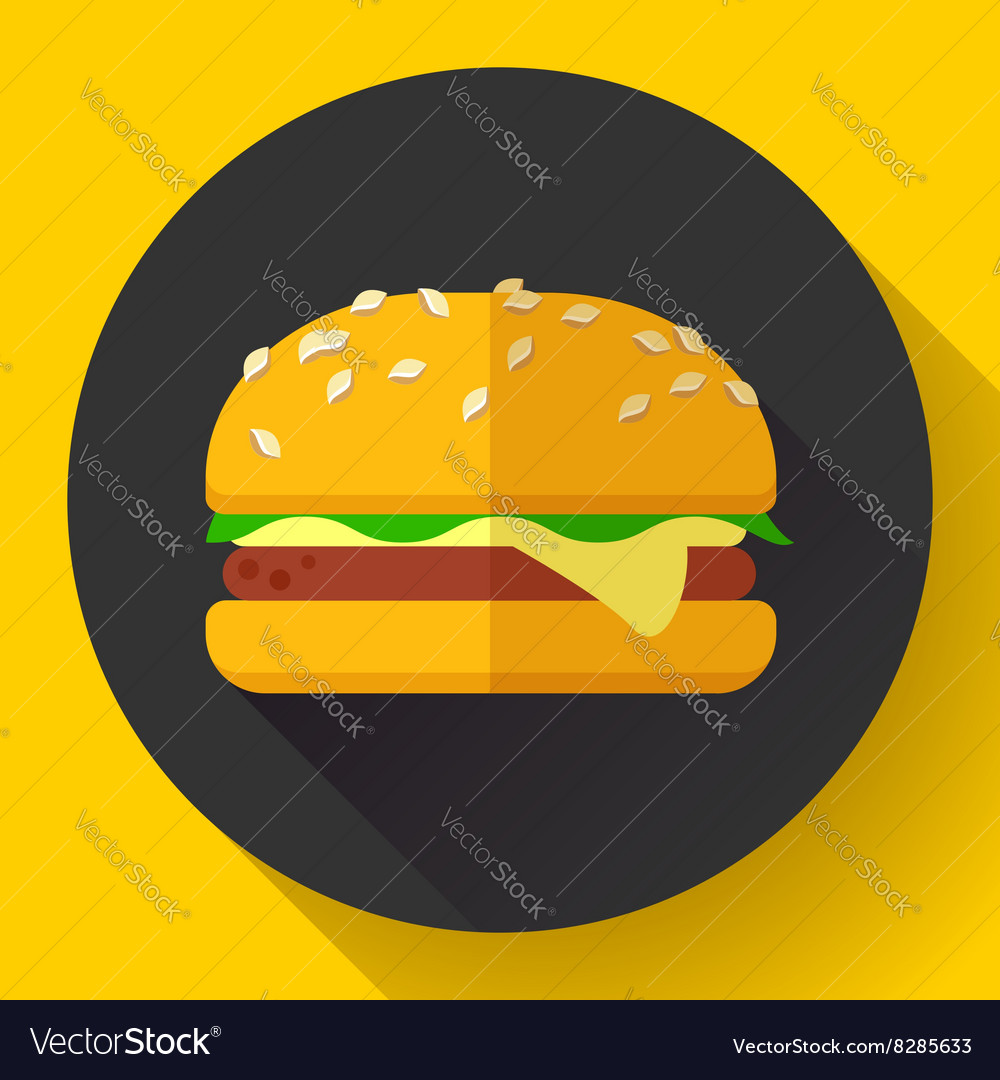 Hamburger icon with long shadow flat design style