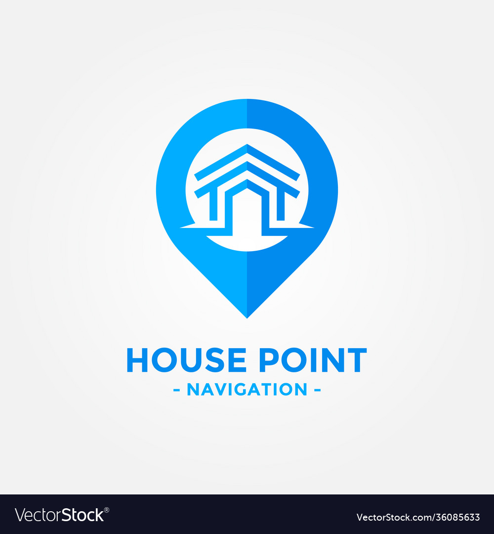 Hauspunkt-Logo-Pin-Symbol mit Home-Kombination