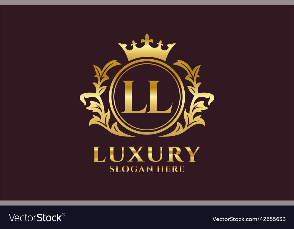 Initial ll letter royal luxury logo template Vector Image