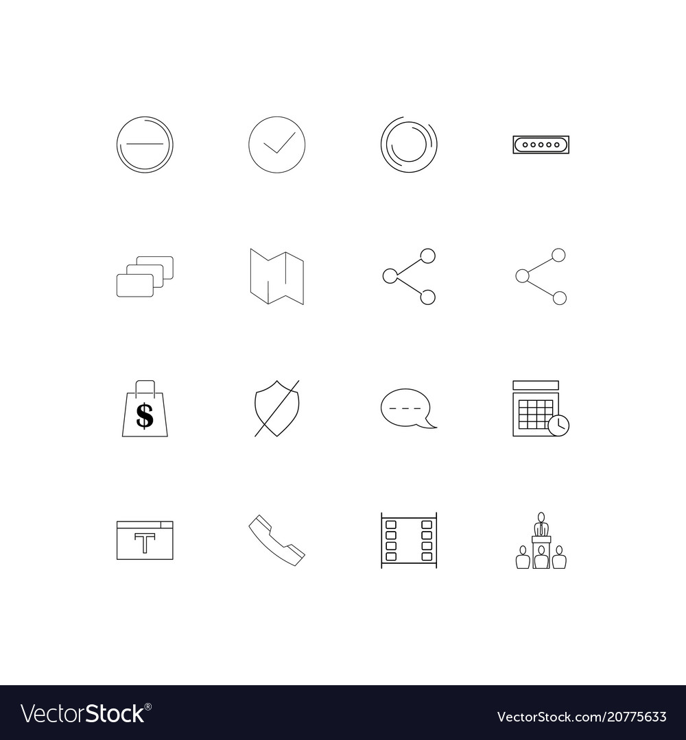 Interface linear thin icons set outlined simple