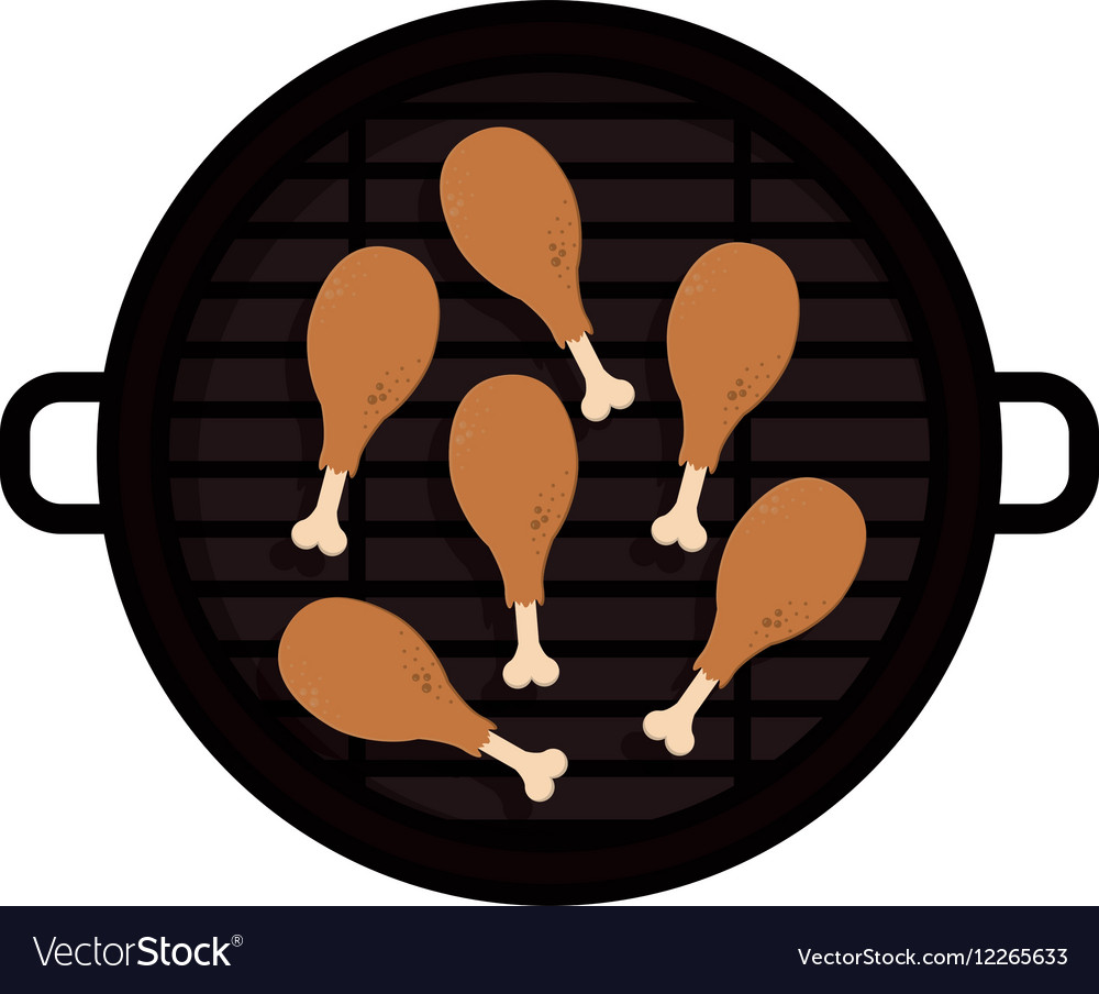 Isolated grill and chichen meat design