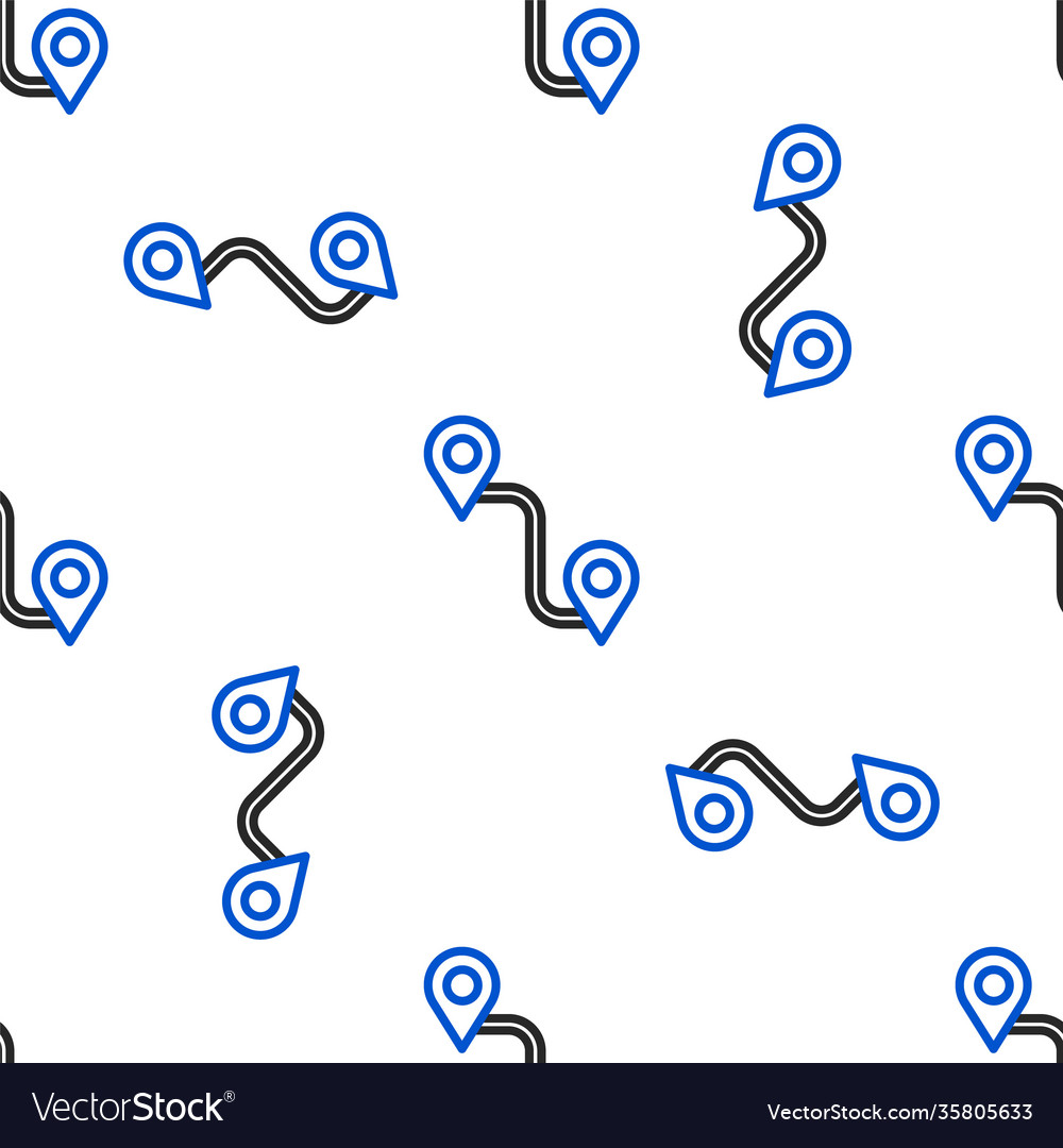 Line route location icon isolated seamless pattern