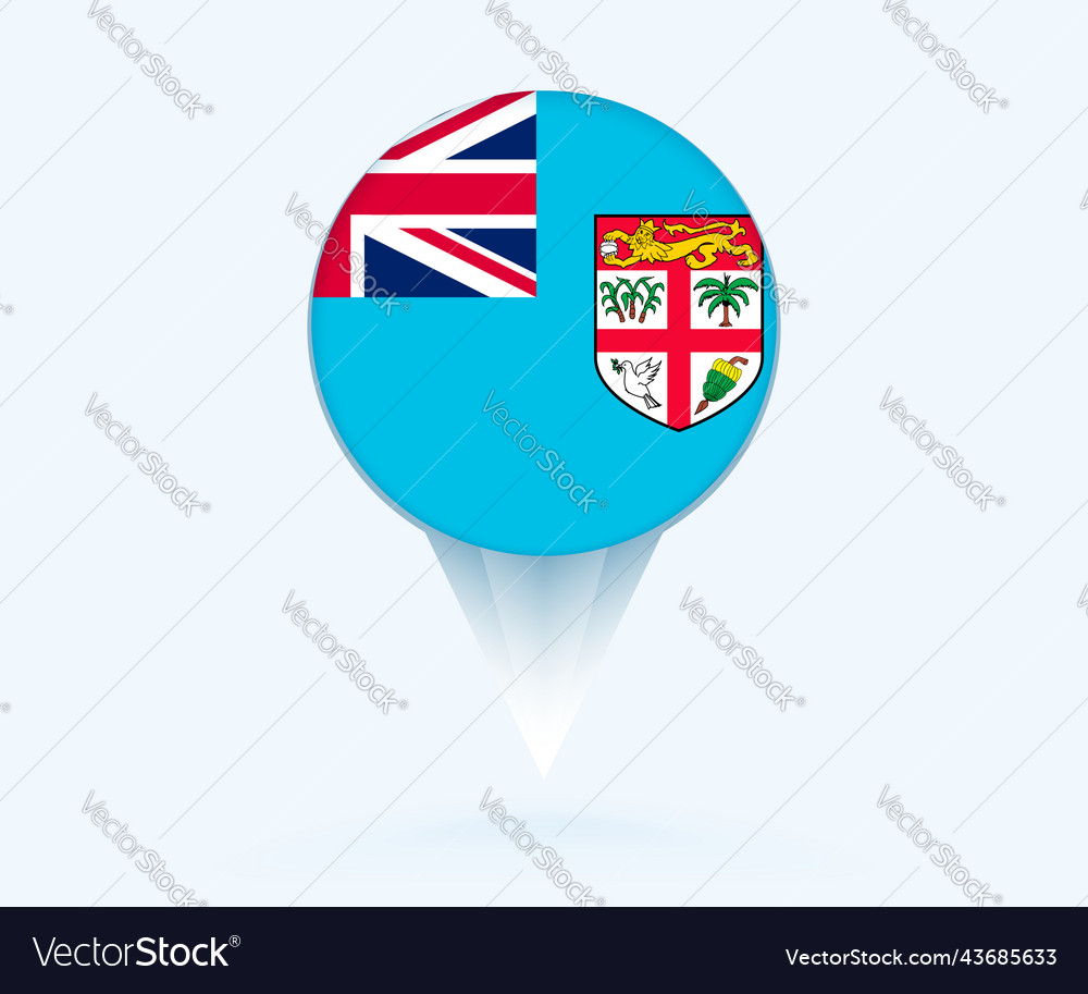 Map pointer with flag of fiji