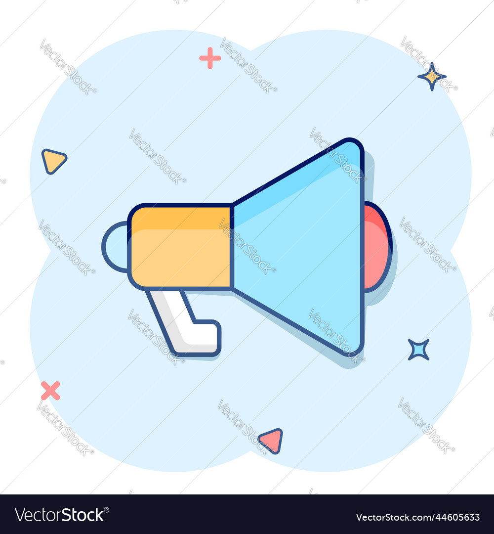 Megaphone speaker icon in comic style bullhorn Vector Image