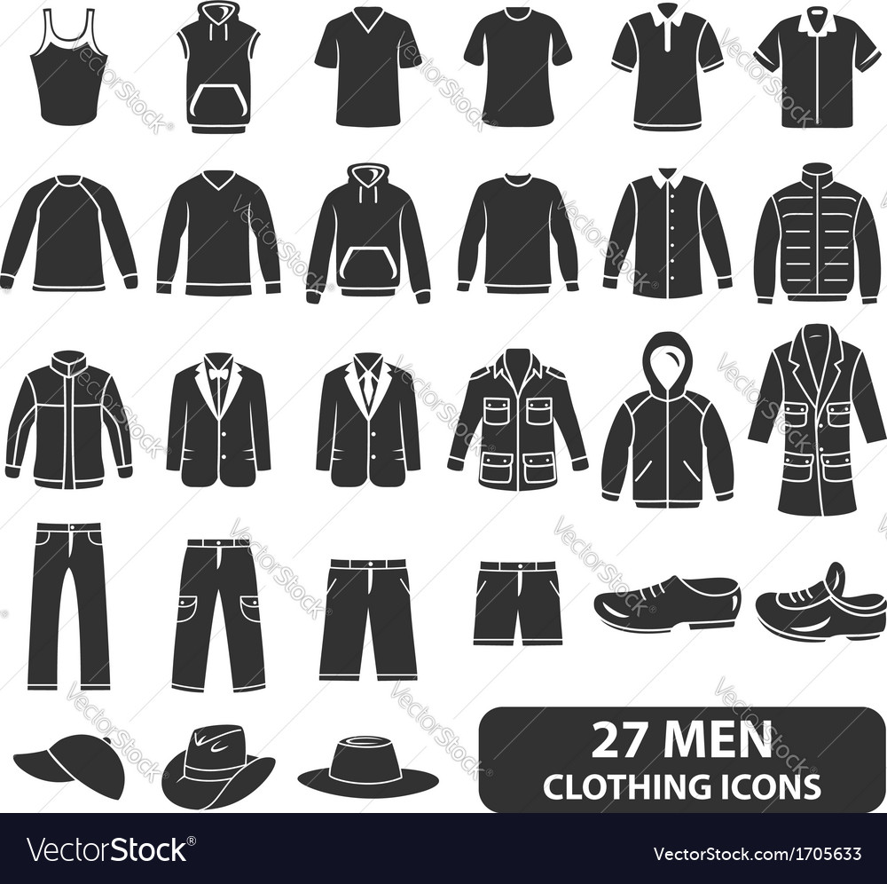 Download Men clothing icons Royalty Free Vector Image - VectorStock