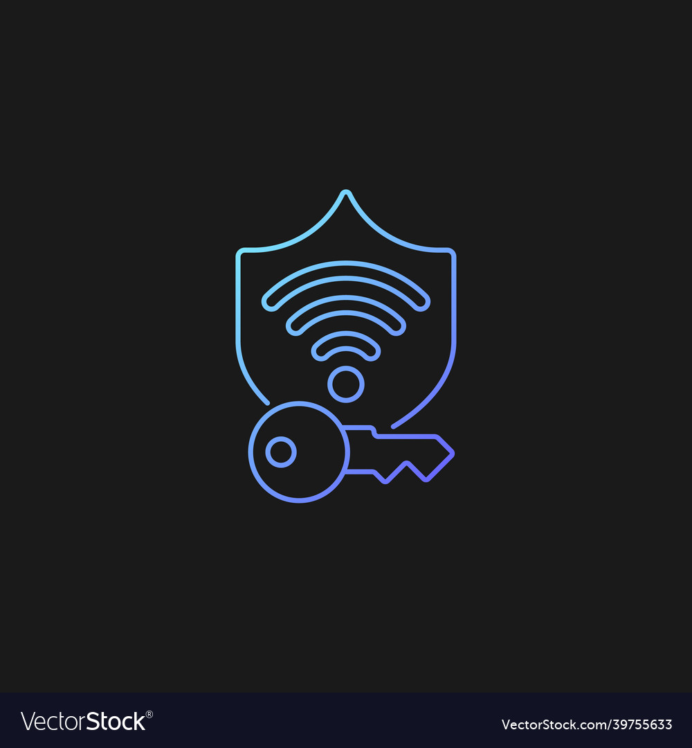 Protected wifi password gradient icon for dark vector image Protected wifi password gradient icon for dark