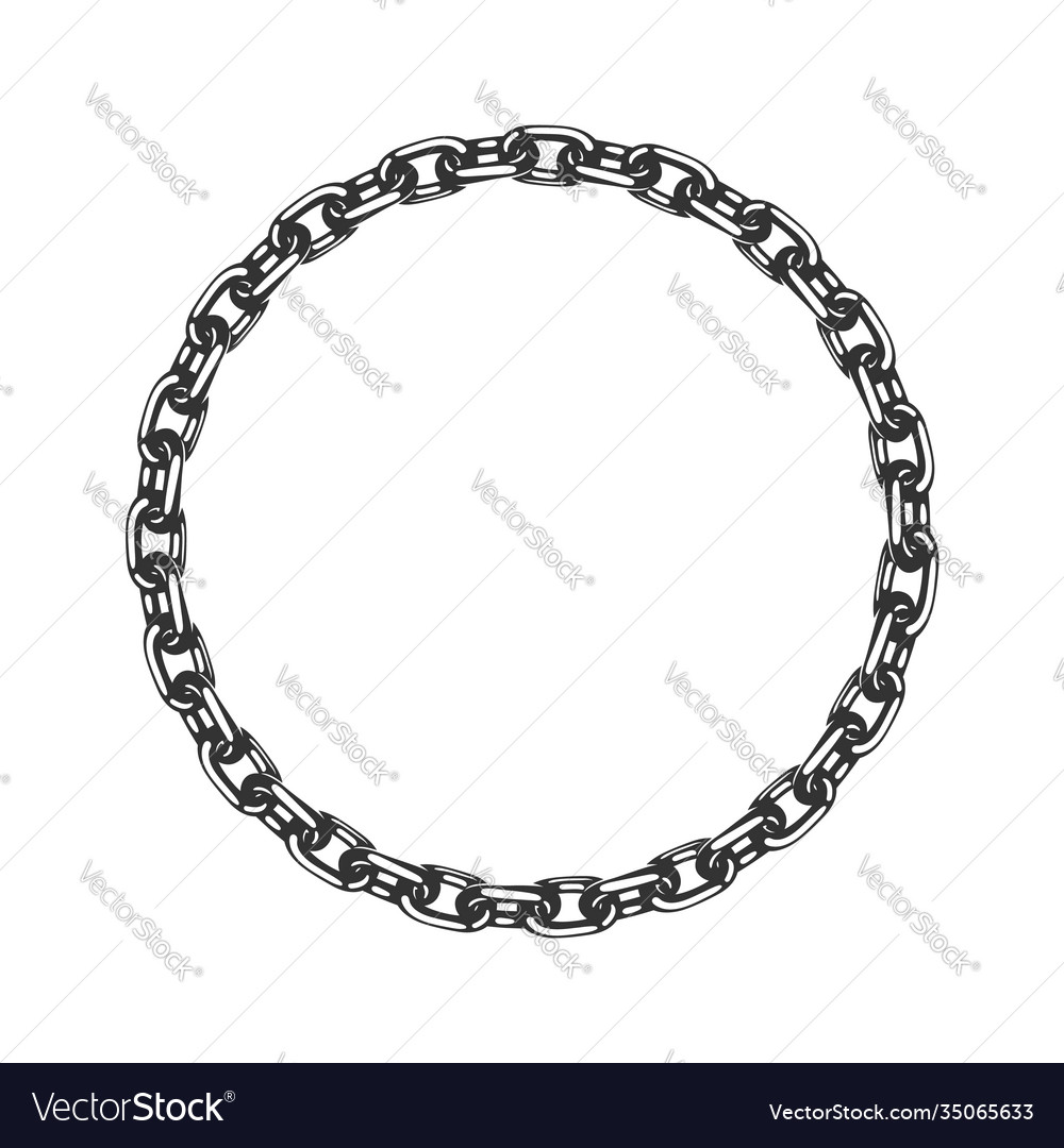 Round chain frame flat design Royalty Free Vector Image