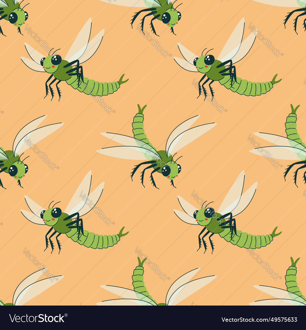 Seamless pattern with flying