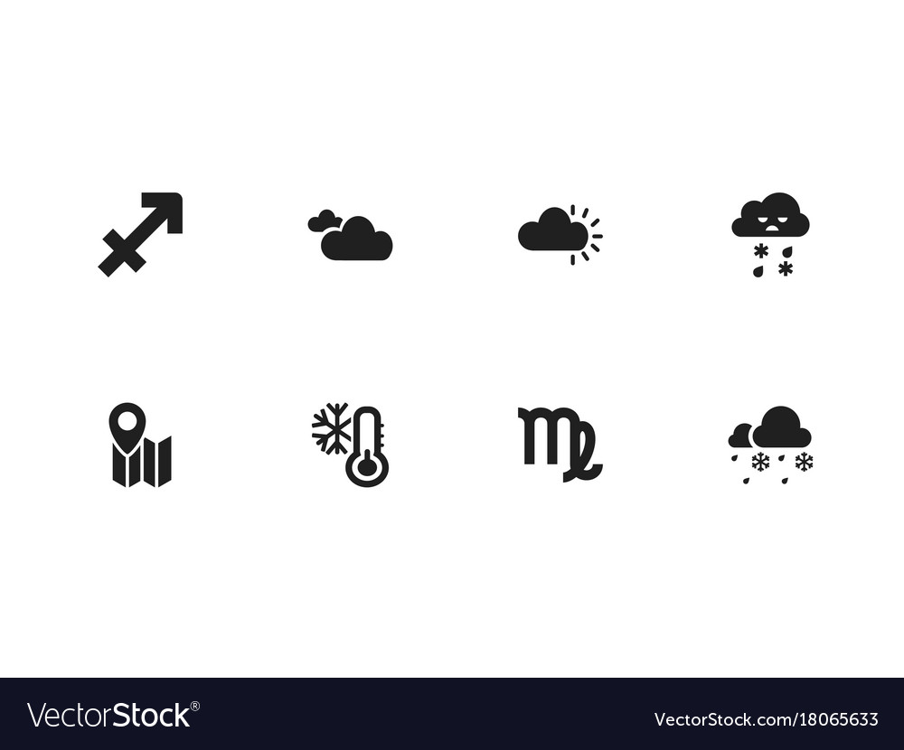 Set von 8 bearbeitbaren Luftsymbolen enthält Symbole