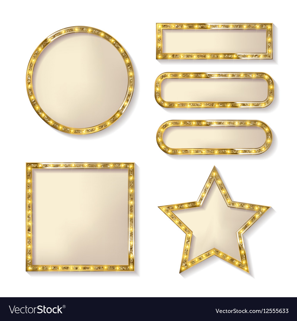 Set of glowing retro frames