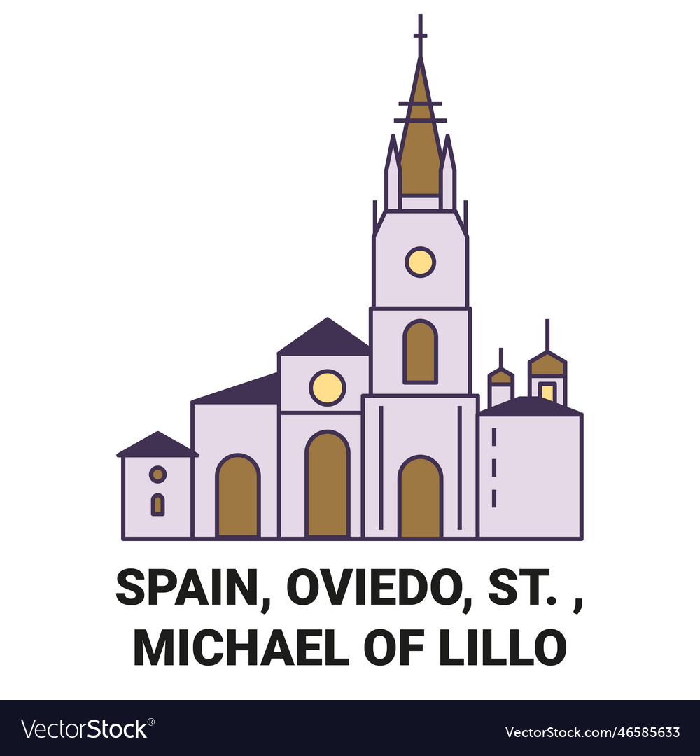 Spain oviedo st michael of lillo travel Royalty Free Vector