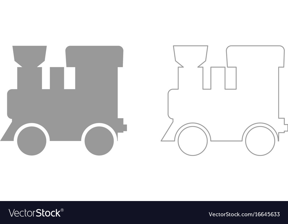 Steam locomotive - train grey set icon