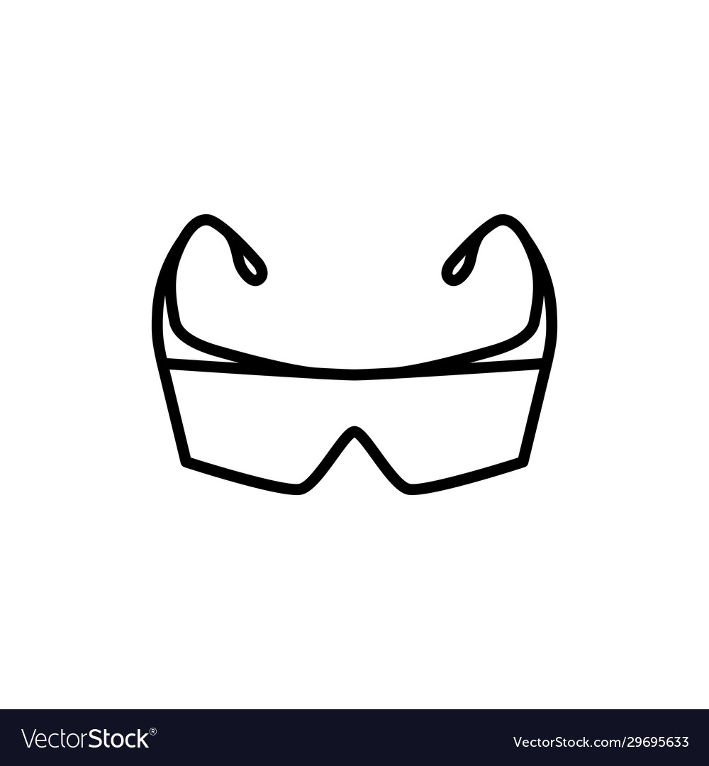 Thin line protection safety glasses icon