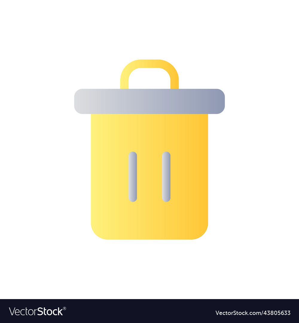 Trash can flat gradient color ui icon vector image Trash can flat gradient color ui icon
