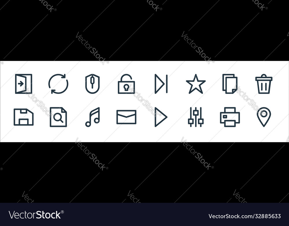 User interface line icons linear set quality vector image User interface line icons linear set quality