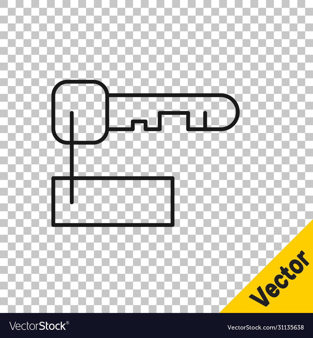Black line marked key icon isolated on transparent Vector Image Black line marked key icon isolated on transparent