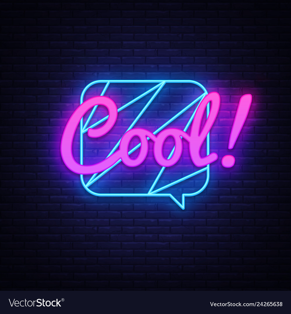 Cool neon text comic lettering