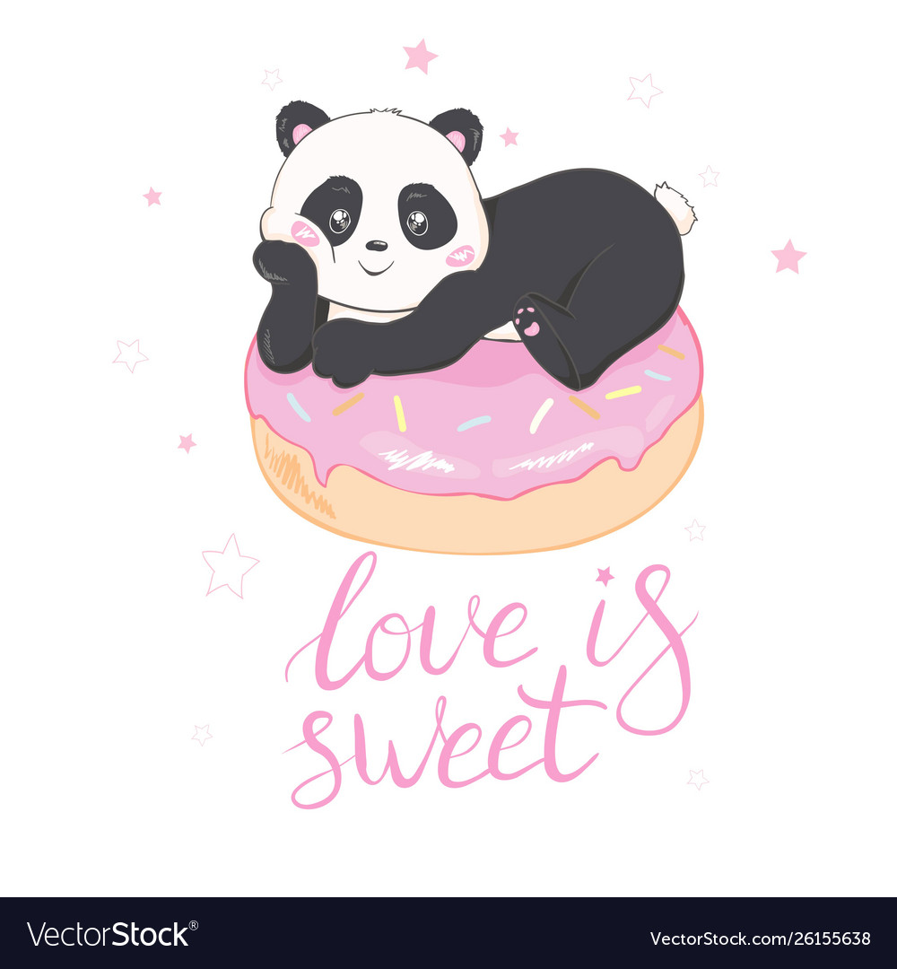 Kawaii panda Royalty Free Vector Image - VectorStock