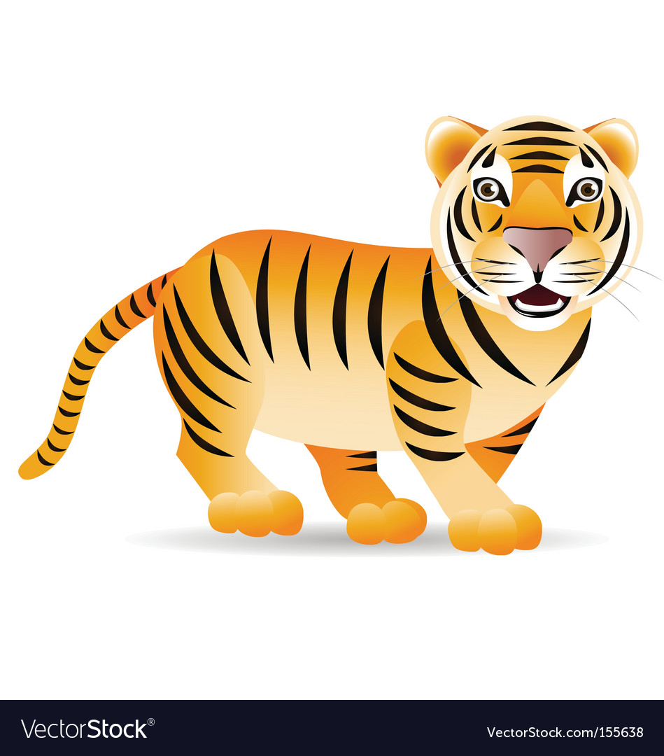 Cute tiger Royalty Free Vector Image - VectorStock