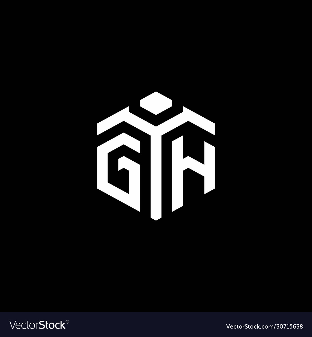 Gh monogram logo with abstract hexagon style