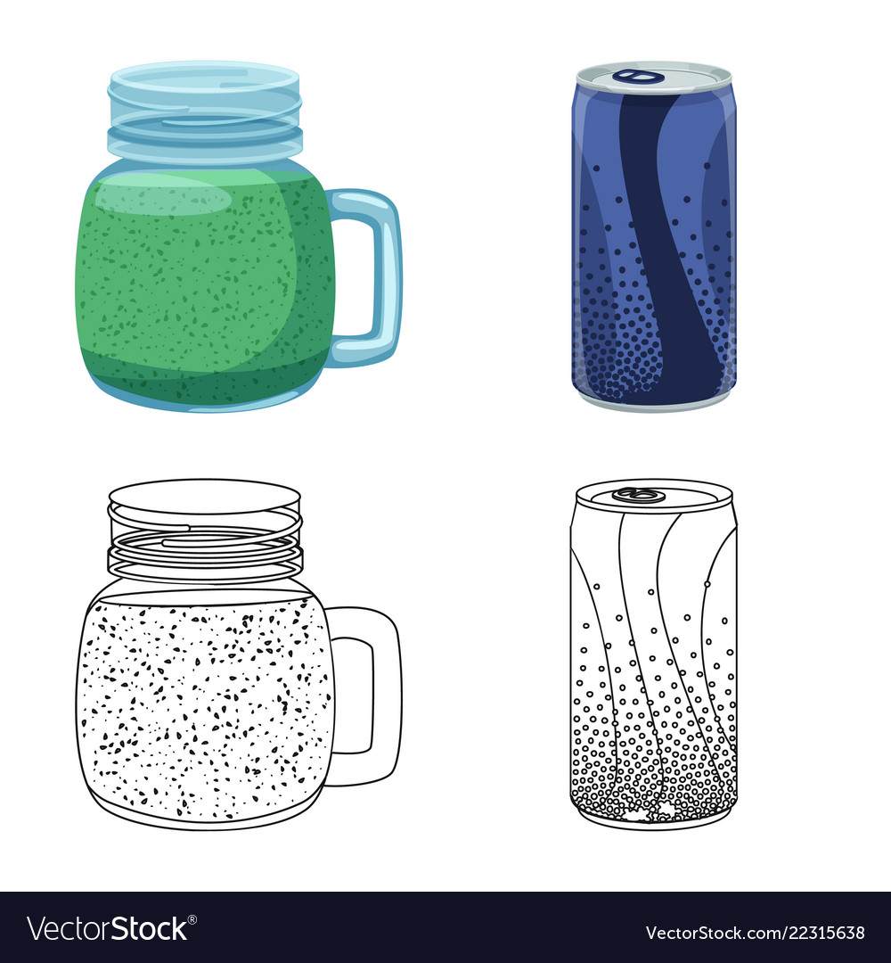 Isolated object of drink and bar sign set