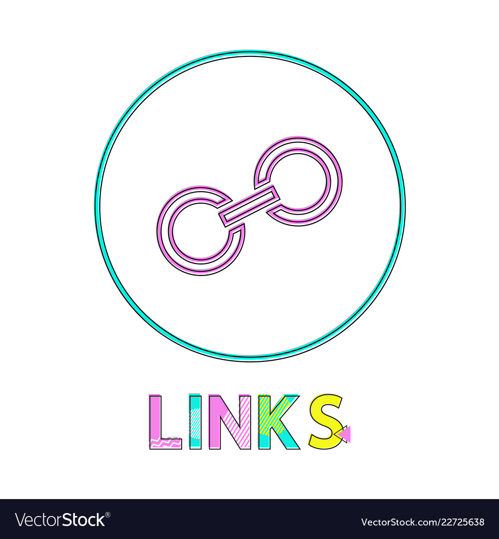 Links round linear icon with small chain segment vector image Links round linear icon with small chain segment