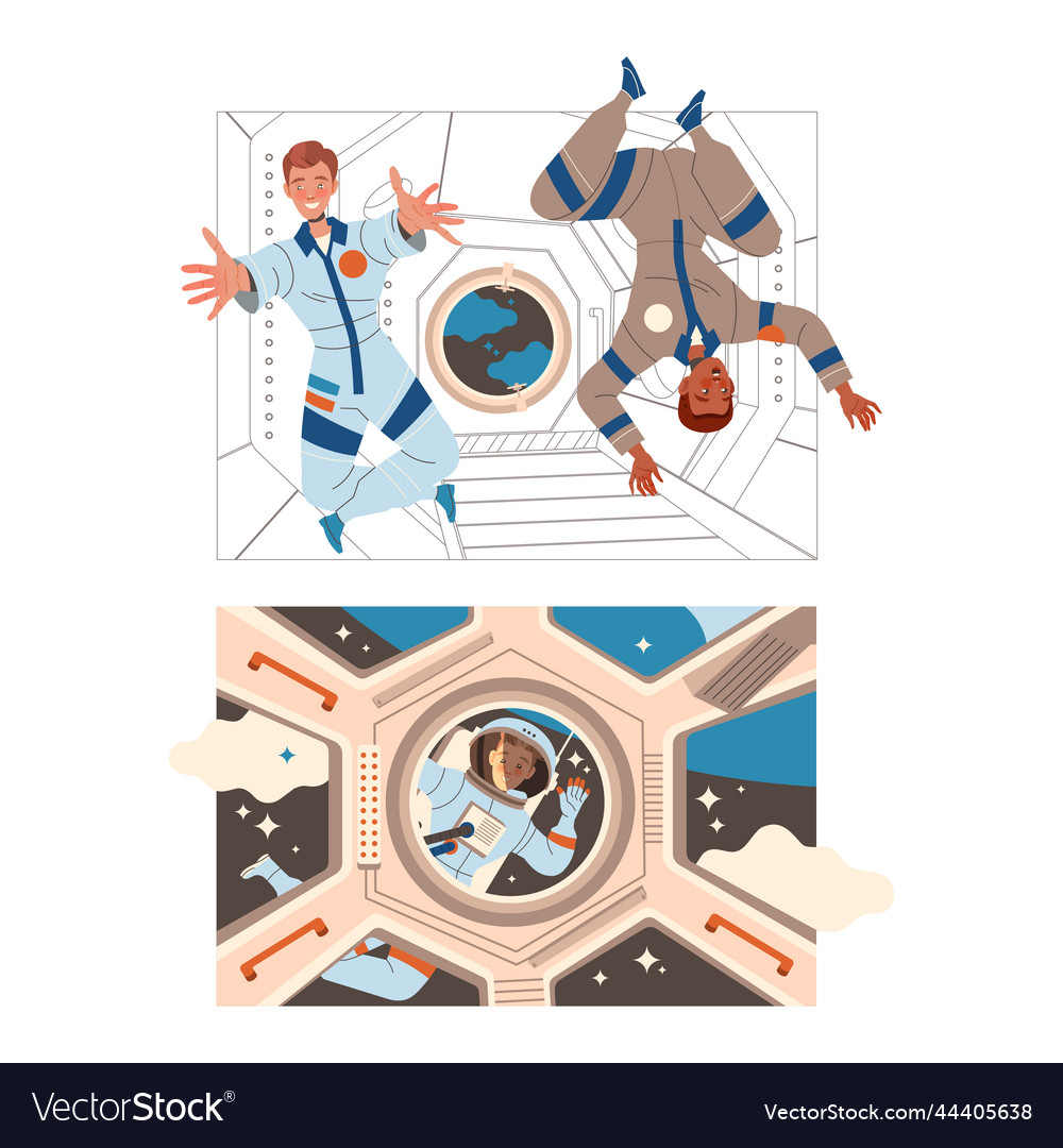 Man astronaut character in outer space
