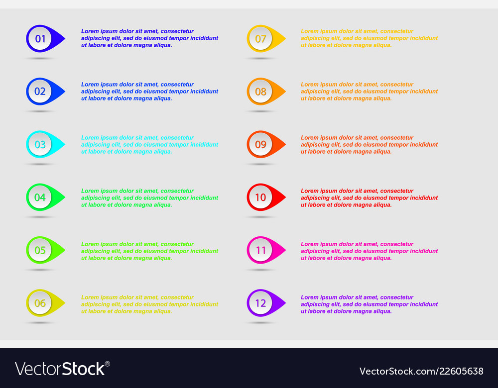 Number bullet point colorful 3d markers vector image Number bullet point colorful 3d markers