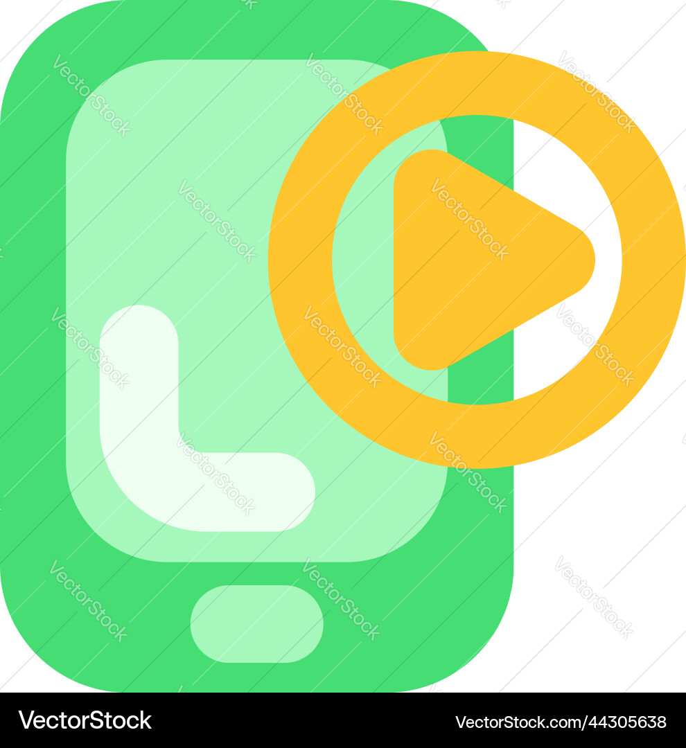 Phone play button on a white background Royalty Free Vector