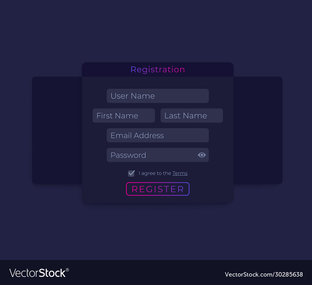 Register form web ui design
