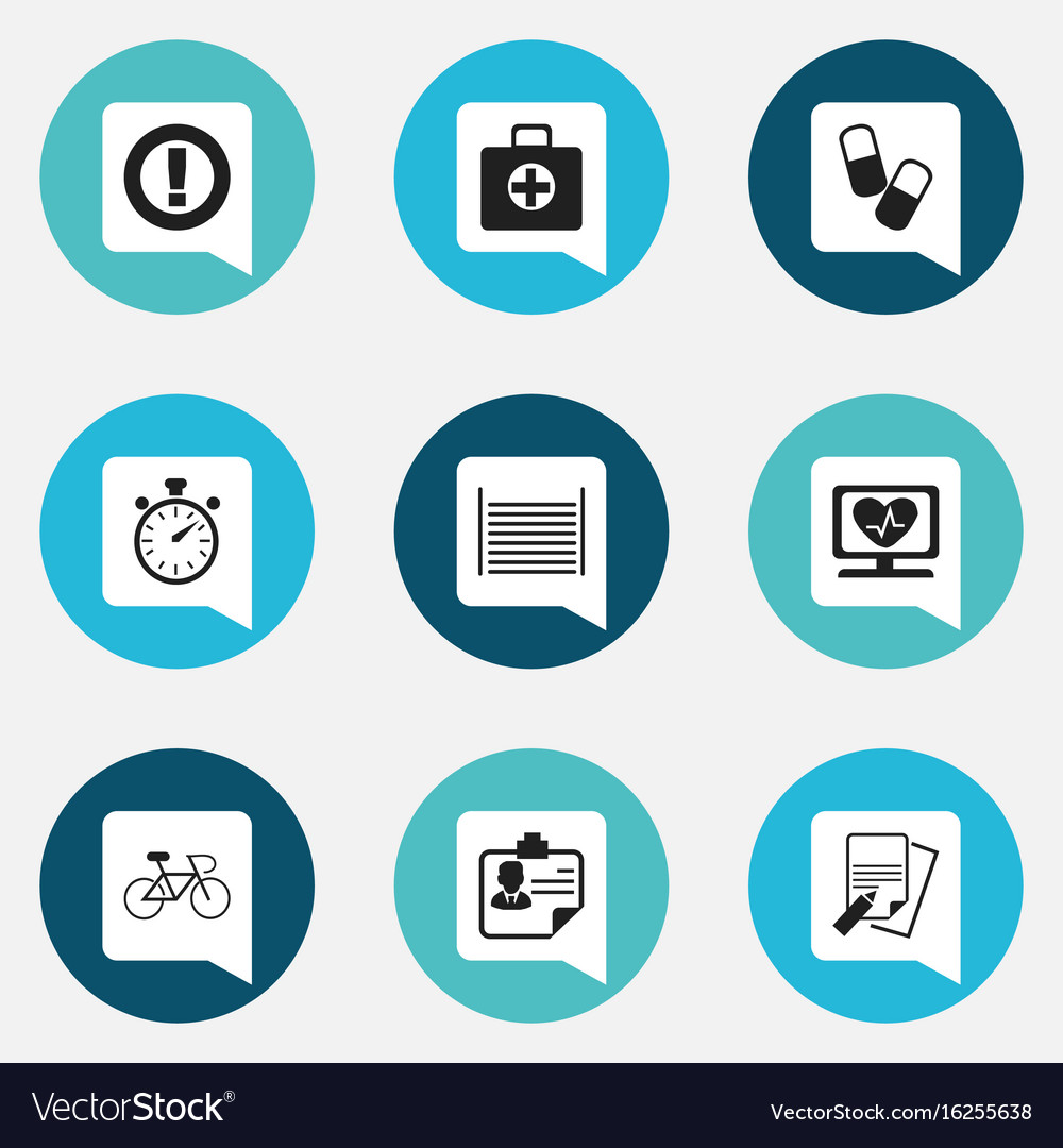 Set of 9 editable complex icons includes symbols