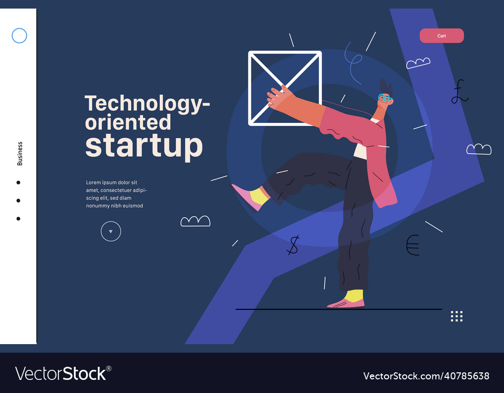 Startup website landing template vector image Startup website landing template
