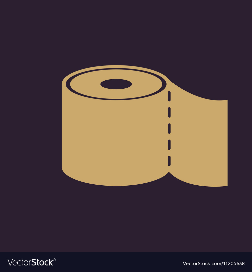 Toilet paper icon bathroom symbol flat