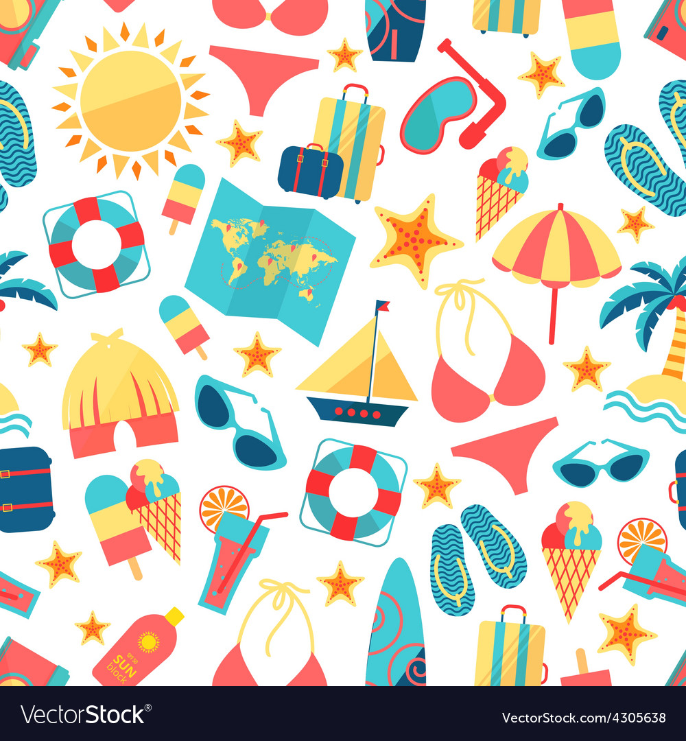 Travel and tourism seamless pattern