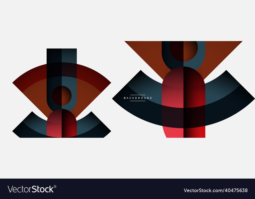 Trendy shapes color minimal design composition vector image Trendy shapes color minimal design composition