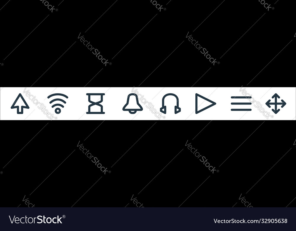 User interface line icons linear set quality vector image User interface line icons linear set quality