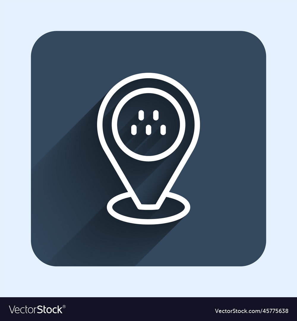 White line map pointer with taxi car icon vector image White line map pointer with taxi car icon