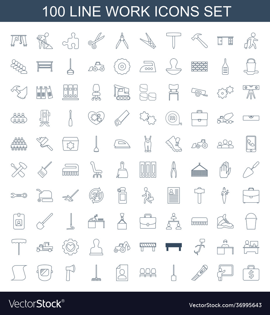 100 work icons