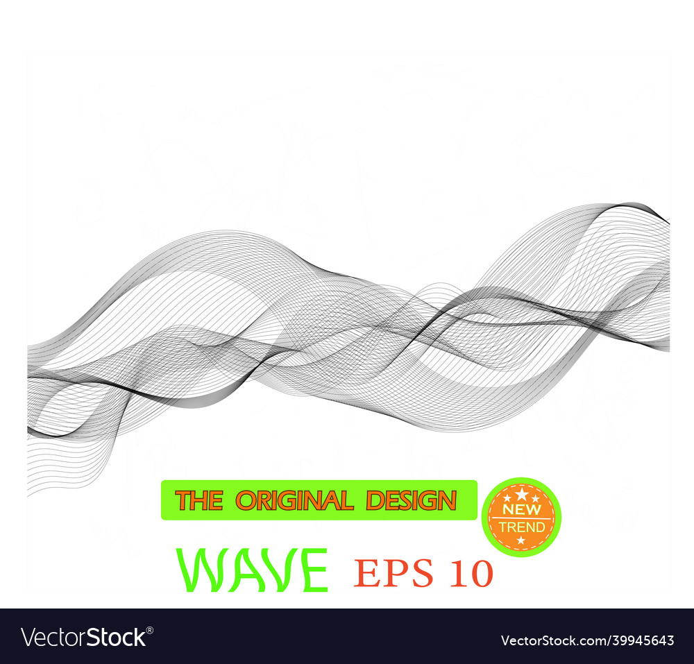 Abstract black wave design element